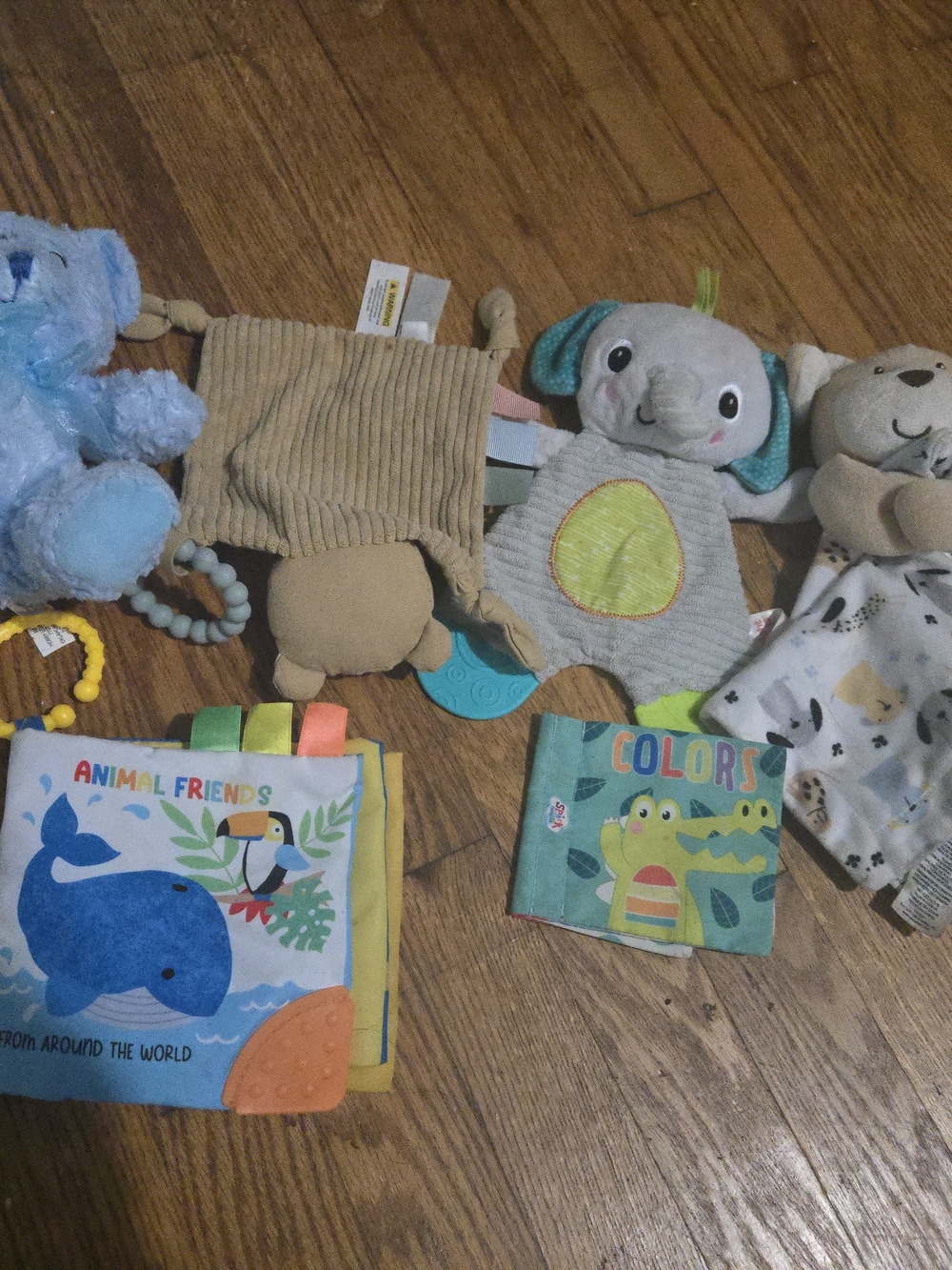 Plush Elephant Comfort Toy - Gray and Teal